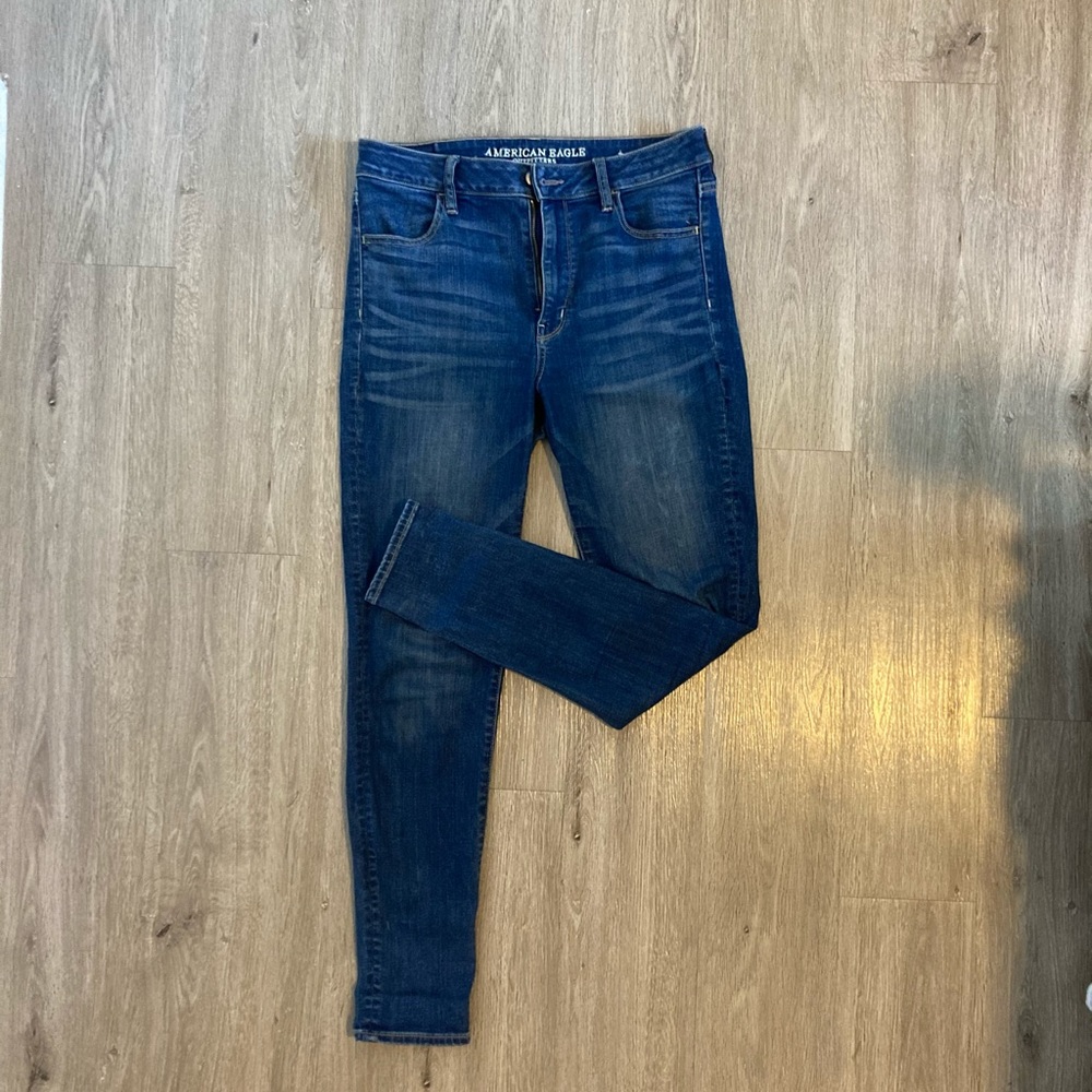 Dark wash blue jeans